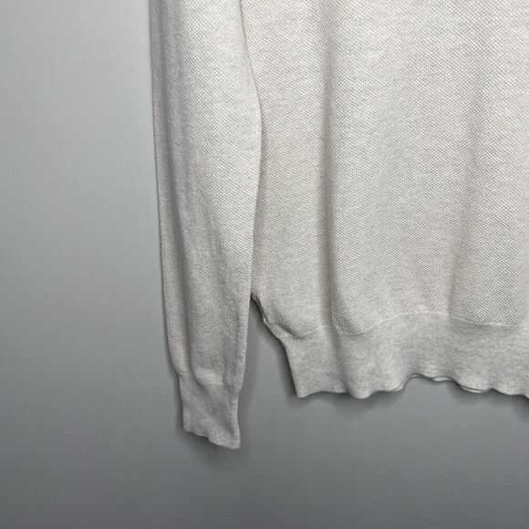 J.CREW Sweater Men Medium Cotton Pique Pullover NEW Beige Crewneck BM043 - Picture 9 of 15